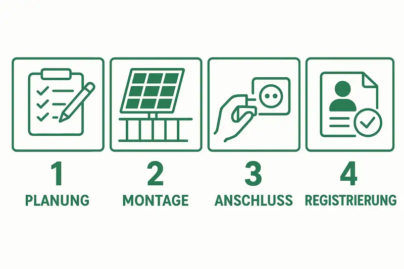Étapes d'installation station solaire balcon